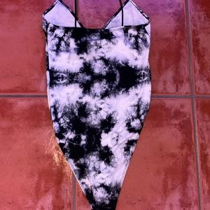 Marble black and whit bodysuit